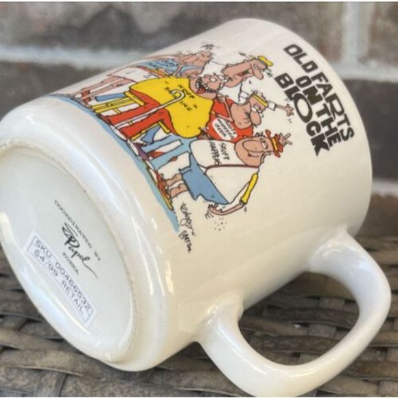 Vintage Old Farts On The Block Mug - Old Fart - Laff Times S Papal Korea Funny - Picture 12 of 12